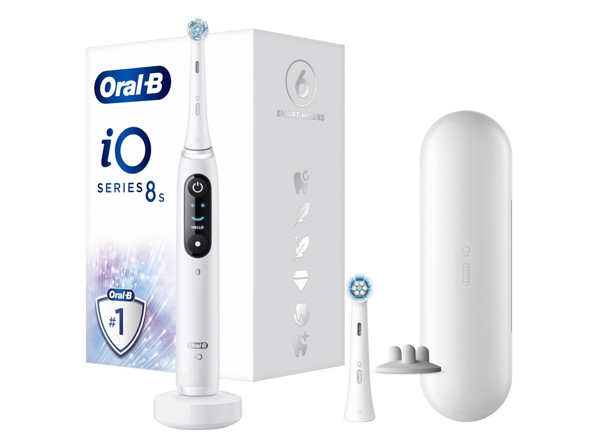 Oral-B - iO8s - Hvit Elektrisk Tannbørste - Helse og personlig pleie