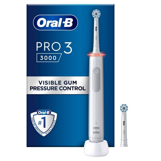 Oral-B - Pro 3 3000 Hvid Elektrisk Tandbørste