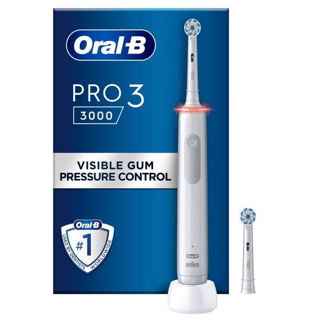 Oral-B - Pro 3 3000 Vit Elektrisk Tandborste