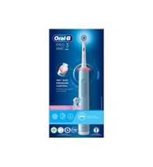 Oral-B - Pro3 3200S Blue Sensi - Elektrisk Tandbørste (Ekstra Børstehovede Inkluderet)