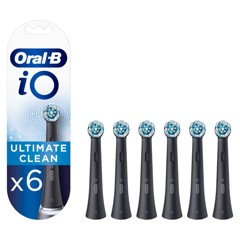 Oral-B - iO Ultimate Clean Mustat Vaihtoharjat 6 Kpl