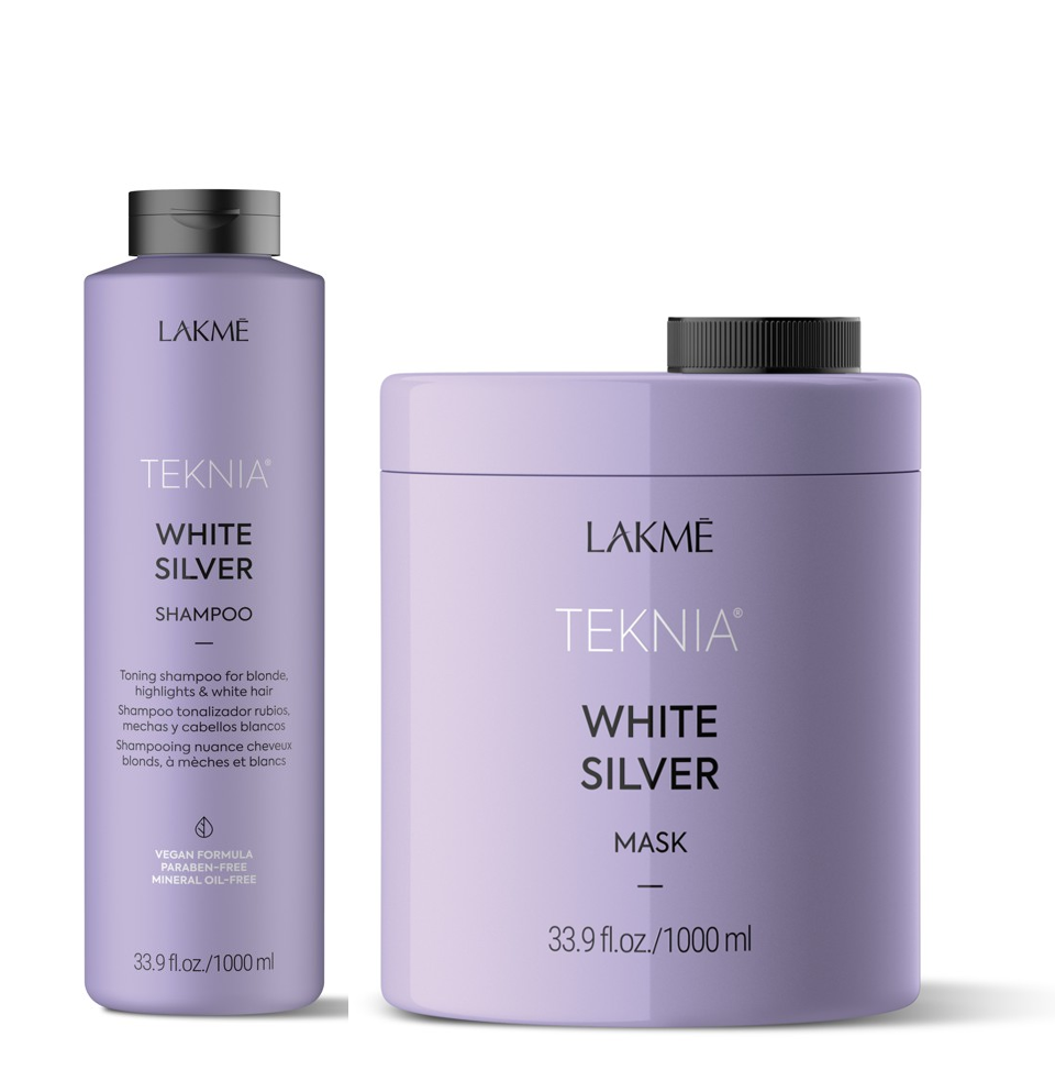 Lakmé - Teknia White Silver Shampoo 1000 ml + Lakmé - Teknia White Silver Mask 1000 ml - Skjønnhet