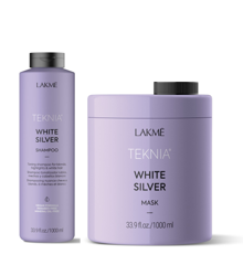 Lakmé - Teknia White Silver Shampoo 1000 ml + Lakmé - Teknia White Silver Mask 1000 ml