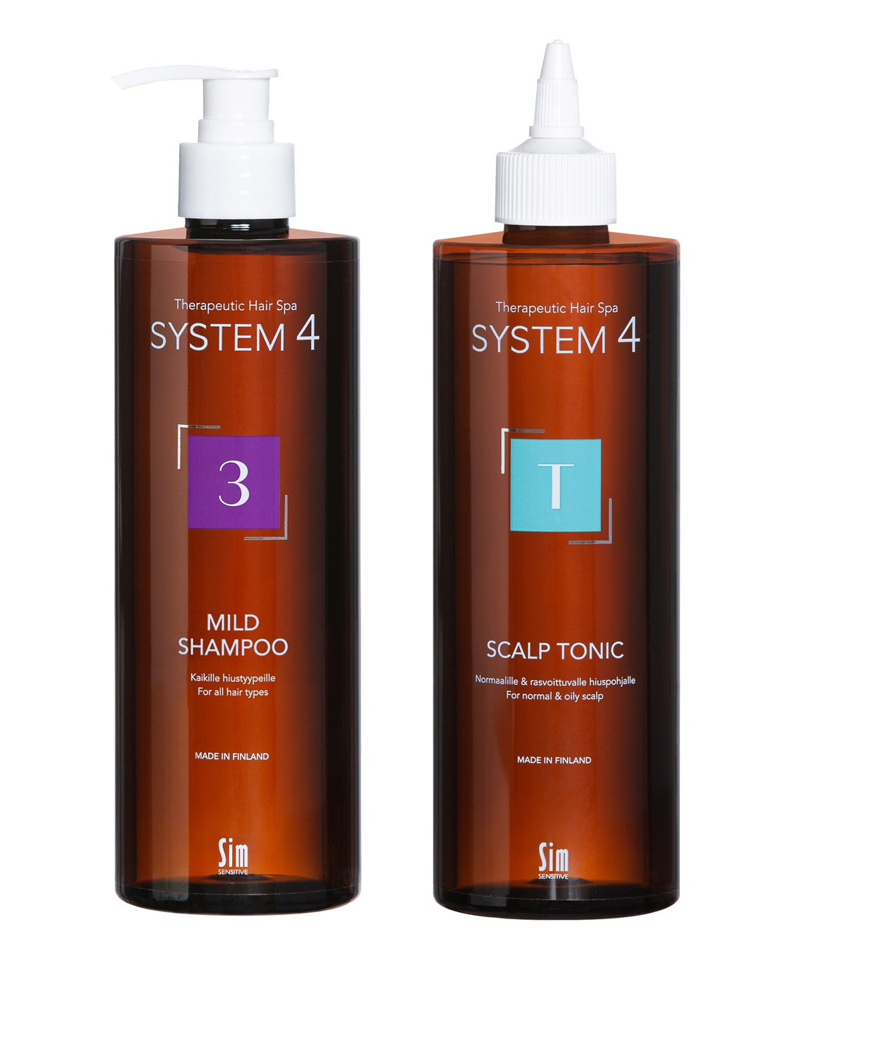 System 4 - Nr. 3 Mild Shampoo 500 ml + System 4 - Nr. T Climbazole Scalp Tonic 500 ml - Skjønnhet