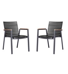 Cinas - Mood Extreme Arm Chair - Black/Teak - Set with 2 pcs. (3629022)