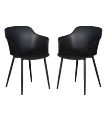 Living Outdoor - Moen Garden Chair - Metal/Plast - Black/Black - Set with 2 pcs. (47881)