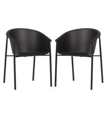 Living Outdoor - Aeroe  Garden Chair - Metal/Plastic - Black/Black - Set with 2 pcs. (48963)