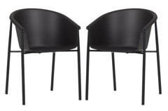 Living Outdoor - Aeroe  Garden Chair - Metal/Plastic - Black/Black - Set with 2 pcs. (48963)