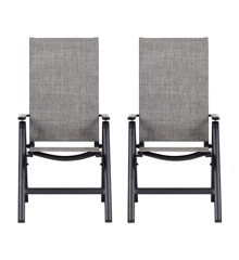 Living Outdoor - Omoe Position Garden Chair - Textile - Black /Grey - Set with 2 pcs. (47988)