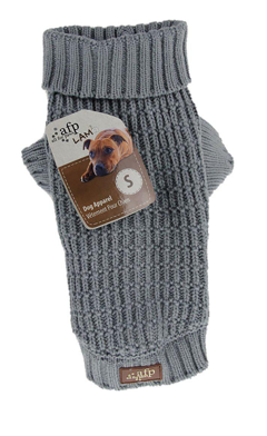 All For Paws - Strikket hunde Sweater Fishermans Grå M 30.5CM