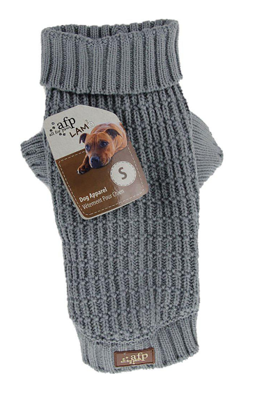 All For Paws - Knitted Dog Sweater Fishermans Grey XL 40cm - (632.9127)
