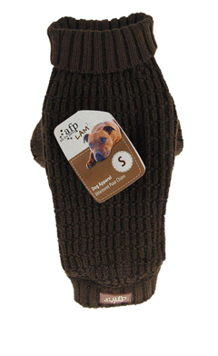 All For Paws - Strikket Hunde Sweater Fishermans Brun XS 20.3CM