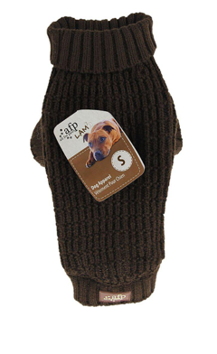 All For Paws - Strikket Hunde Sweater Fishermans Brun M 30.5CM