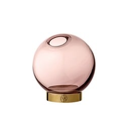 AYTM - GLOBE vase, Ø10cm - Rosa/Guld