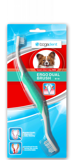 BogaDent - Ergo Dual Brush Dog Mini 1pc - (Ubo0719)