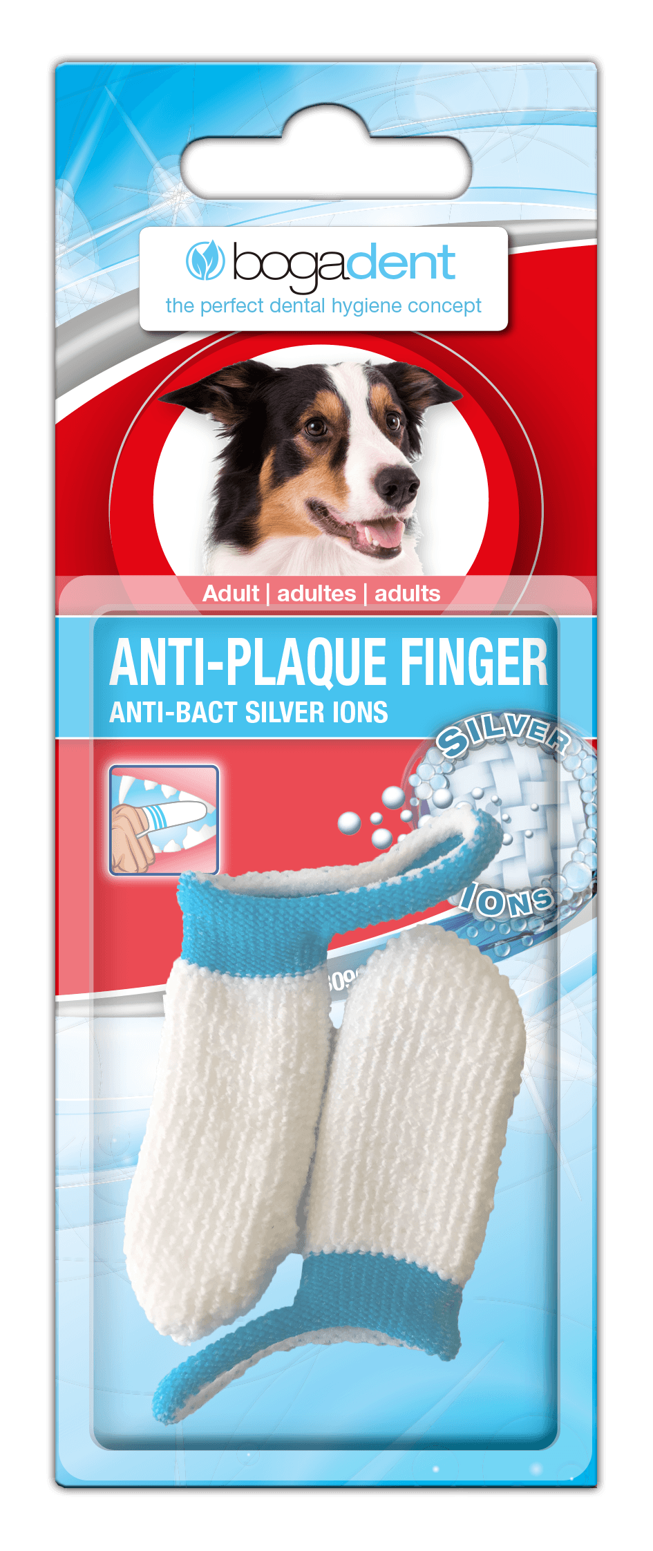 Bogadent - Anti-Plaque - silver ion technology - finger Dog 2pc - (UBO0704) - Kjæledyr og utstyr