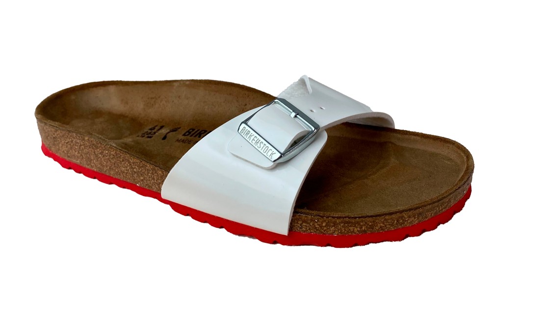 Birkenstock - MADRID Birko-Flor Narrow - Vernis Blanc Ls Red