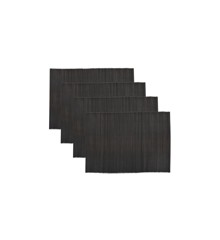 House Doctor - 4 pcs - Bamboo Placemat - Black (209800024)