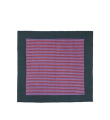 Hübsch - Twist Bedspread Stripe 260x260 Petrol/Multicolour