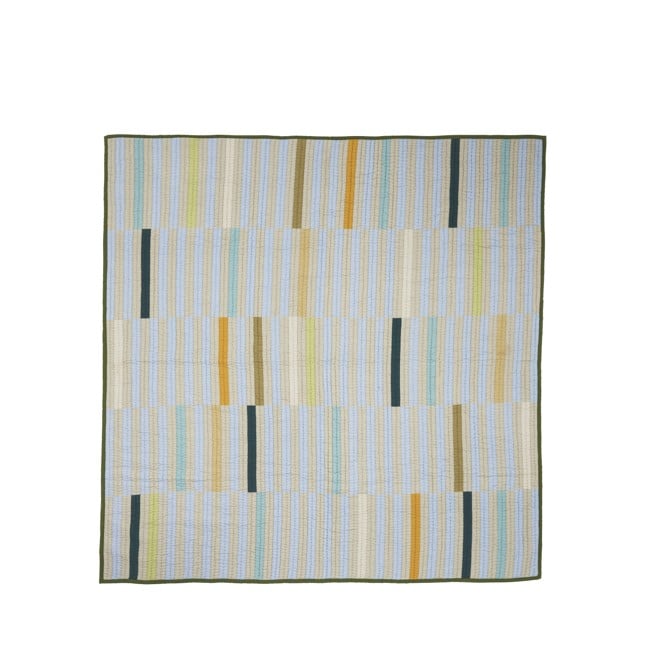 Hübsch - Twist Bedspread Block 260x260 Dark green/Multicolour