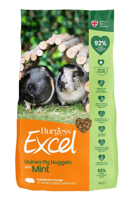 Burgess - Guinea Pig Nuggets with Mint - 3 kg (40014)