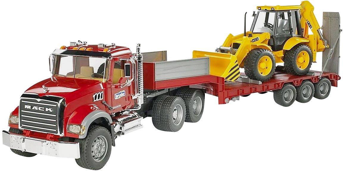 Bruder - Brother MACK granite truck with low-loader and JCB 4CX backhoe loader (BR2813)