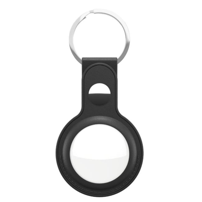 Keybudz -  Leather Keyring for AirTag (Color: Black)