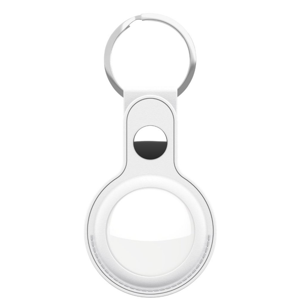 Keybudz - Leather Keyring for AirTag (Color: White)