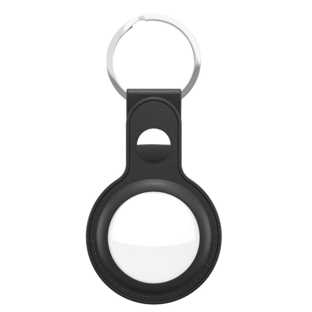 Keybudz - Leather Keyring for AirTag 2-pack (Color: Black) - Elektronikk