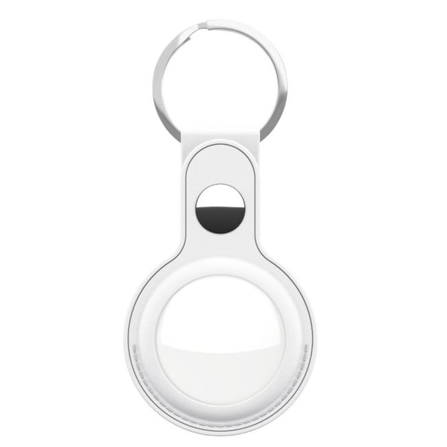Keybudz -  Leather Keyring for AirTag 2-pack (Color: White)