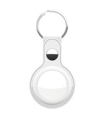 Keybudz -  Leather Keyring for AirTag 2-pack (Color: White)