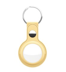 Keybudz - Leather Keyring for AirTag 2-pack (Color: Pastel Yellow)