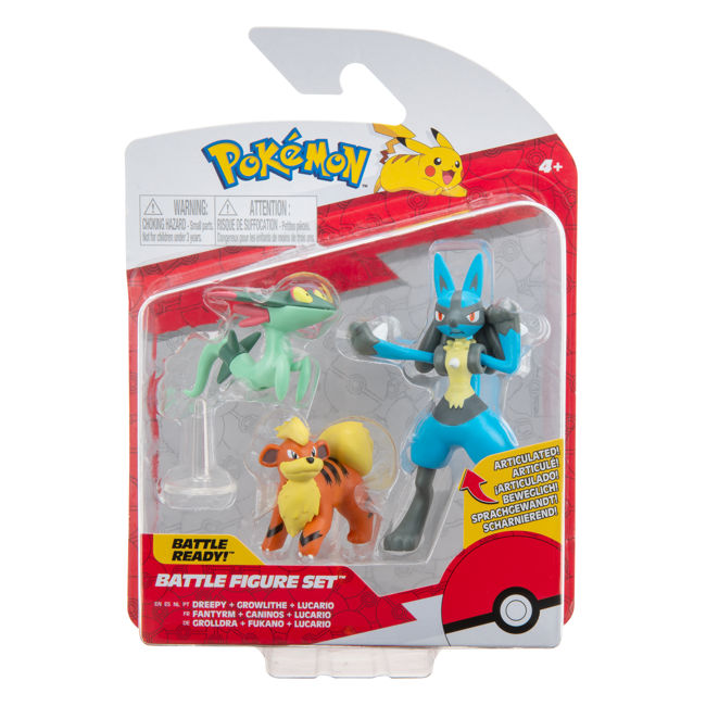 Pokemon - Battle Figure 3-pack - Dreepy, Growlithe, Lucario - (95155-12)