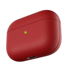 KeyBudz - PodSkinz Artisan Series Leather Case - Handcrafted Leather Case for your Airpods Pro (Color: Red)