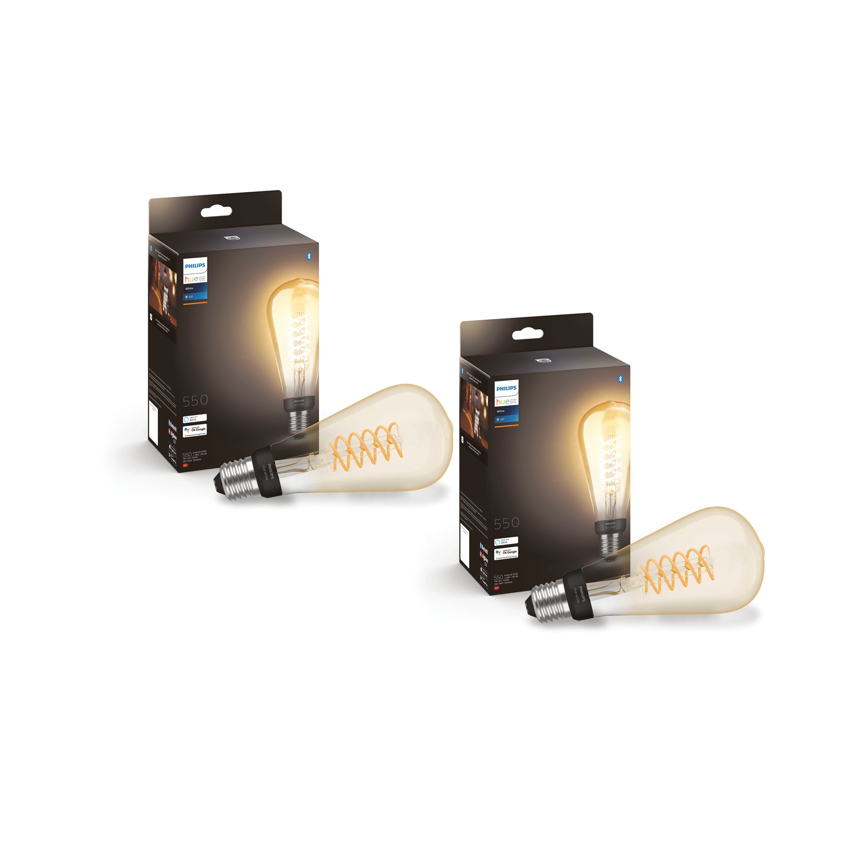 Philips Hue - 2x E27 Filament ST72 - White Ambiance - Pakke