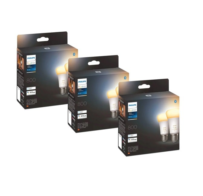 Philips Hue - E27 2x3 Pack - White Ambiance 6 st. - Paket