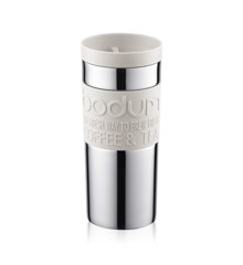 Bodum - Rejsekrus i rustfrit stål, dobbeltvægget, 0.35 l - Hvid