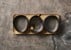RAW crafted - 3 x Organic bowls on teakwooden board - Metallic brown (15954) thumbnail-2