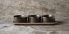 RAW crafted - 3 x Organic bowls on teakwooden board - Metallic brown (15954) thumbnail-3