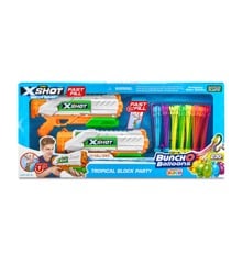 X-Shot Water - Mixed, Standard Fast Fill Block Party, 2X Fast-Fill, 7X Standard Bunch O Balloons (56499)