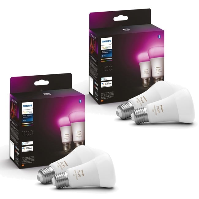 Philips Hue - 2x 2-pack E27 - Vit & Färg Ambiance - Paket