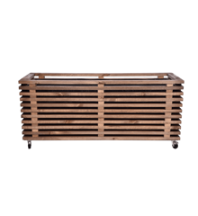 Living Outdoor - Plantekasse 118x38x43 cm - Trallelook - Med monterbare hjul - Bejset