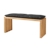 Cinas - Rib Bench 3 seater - Teakwood with cushion in Black Leather - Bundle thumbnail-2