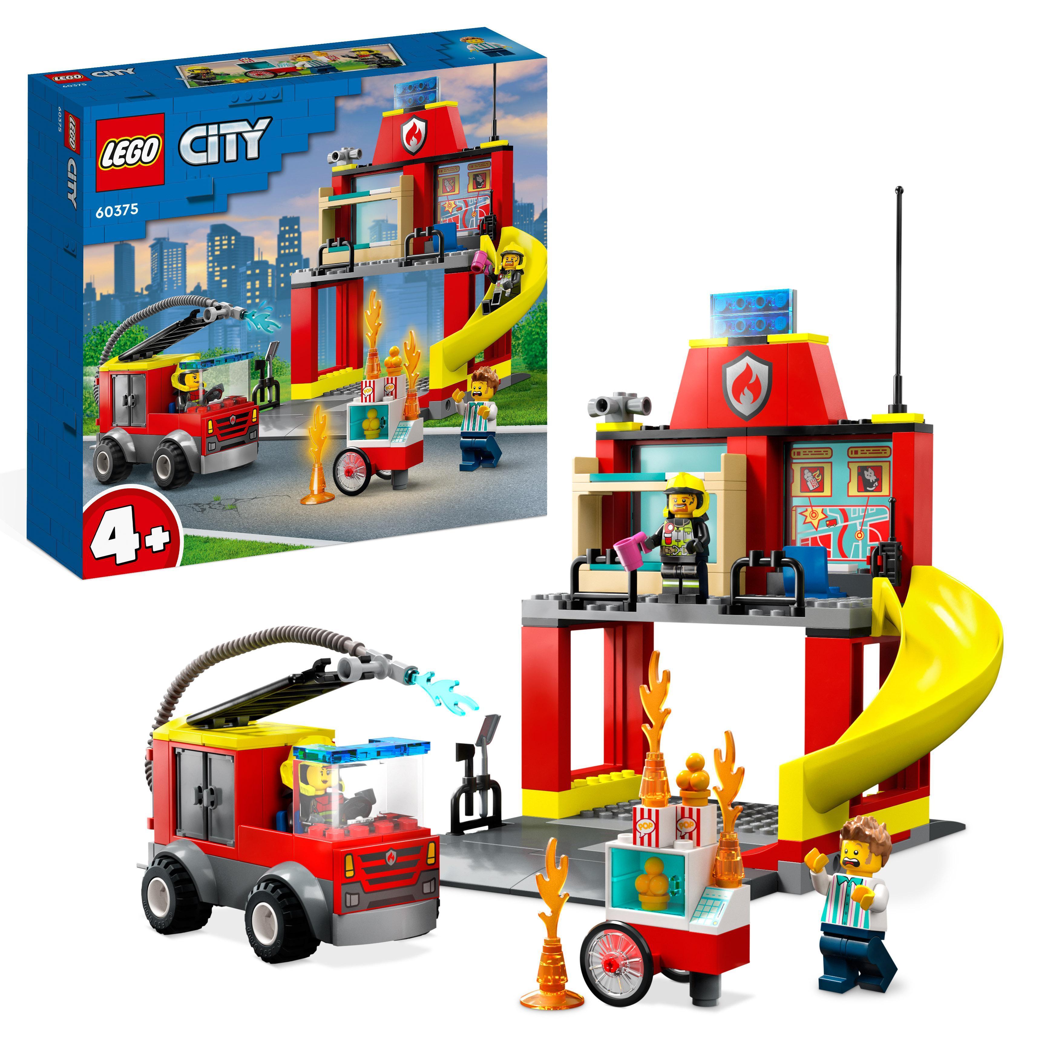 LEGO City - Brannstasjon og brannbil (60375) - Leker