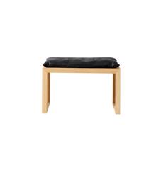 Cinas - Rib Bench 2 seater - Bamboo with cushion in Black Leather - Bundle