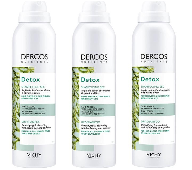 Køb Vichy - 3 x Dercos Nutrients Detox Dry Shampoo ml