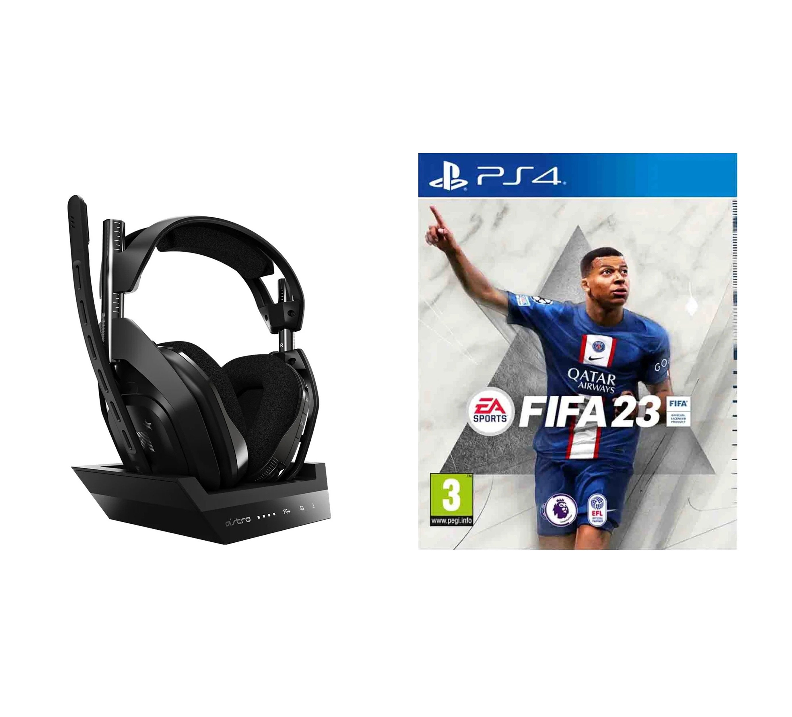 Køb ASTRO - A50 Wireless + Base for PlayStation® 4/PC - PS4 GEN4 + FIFA 23 (Nordic) - Fri fragt