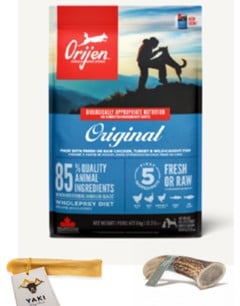 Orijen - 1x 11,4kg Original + 1x taki gevir 18 cm + 1x yaki 100-109gr