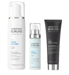 Annemarie Börlind - AquaNature Refreshing Cleansing Mousse 150 ml + AquaNature System Hydro Smoothing Day Cream Light 50 ml + 2 in 1 Black Mask 75 ml