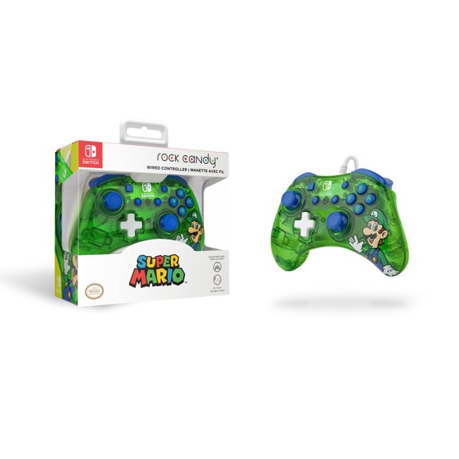 Rock Candy Wired Controller - Luigi - Nintendo Switch